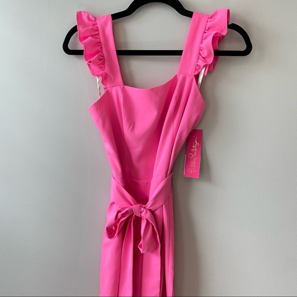 LAST CHANCE TO BUY NWT Lilly Pulitzer Eppley Jumpsuit in Prosecco Pink - Picture 4 of 14